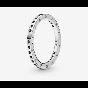 Hearts and Pandora Logo Ring